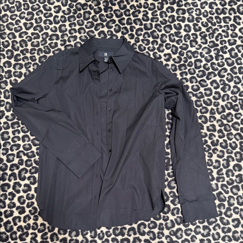 Banana Republic Black Button-Front Dress Shirt